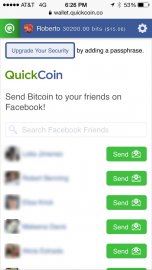 0522 quickcoin1 220x390 QuickCoin makes sharing Bitcoin as easy as sending a Facebook message