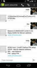 37Coins allows anyone to send texts in order to use a hosted bitcoin wallet.