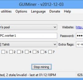 A lightweight client that can be used with any mining pool, GUIMiner is a good way to start your bitcoin mining career.