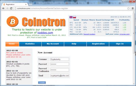 Coinotron Registration