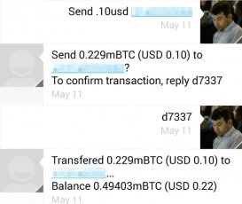 Sending money to a phone number via SMS.